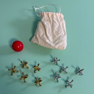 Schylling Metal Jacks and Rubber Ball Set Game, Kids Game, Kids Toy